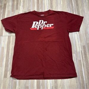 Red T-Shirt for Men Featuring "Dr. Pepper" Soft Drink Logo, Size XXL